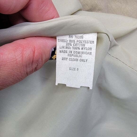 Vintage‎ Degrees Trench Coat Women's Size 8 Beige Overcoat Floral Zip Liner - Picture 15 of 15